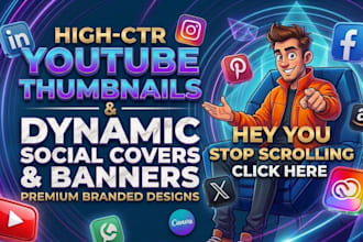 design youtube thumbnails, banners and cover images
