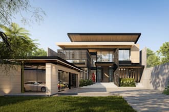 3d house exterior redesign,villa outdoor,basement interior layout,room rendering