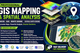 do spatial analysis, gis mapping, and digital map on archgis or qgis