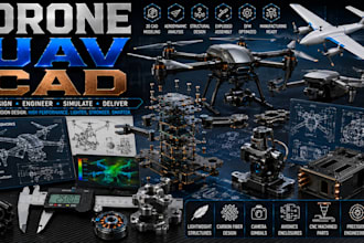 design drone uav parts and aerospace cad models in solidworks