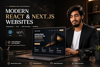 build a modern responsive business website as react and next js developer