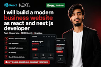build a modern business website as react and next js developer