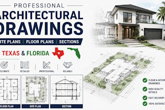 create architectural site plans, floor plans and sections for texas and florida