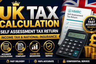 prepare uk self assessment tax return and calculate income tax and ni