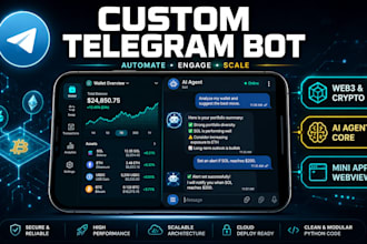 create a custom telegram crypto bot python ai agent or mini app