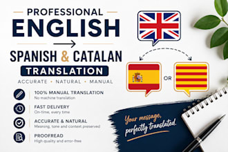 translate english to spanish or catalan manually