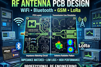 design rf antenna pcb for wifi bluetooth gsm and lora