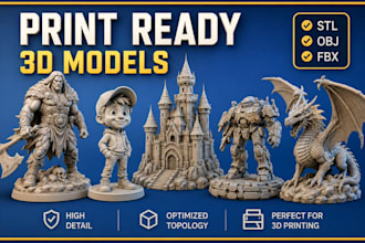 create custom 3d printable stl models and figurines