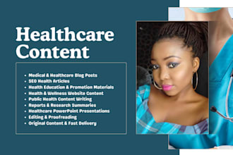 write healthcare content, medical writing and public health articles