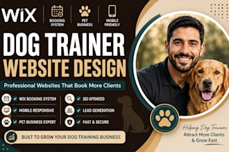 design wix dog trainer website wix dog training website wix booking website