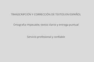 correccion ortografica y revision de textos en espanol