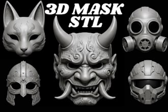 sculpt custom 3d mask model 3d helmet cosplay 3d  mask armor anime mask stl file