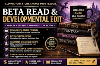 beta read crime or noir novel, manga, litrpg, romantics, literary fiction story