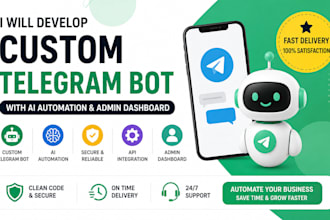 develop a secure telegram bot with python, ai and custom automation