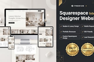 design squarespace interior designer website, home decor portfolio