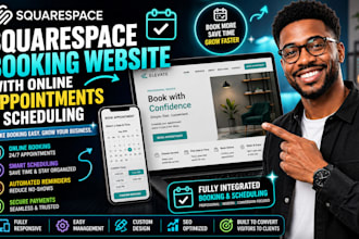 design a squarespace booking website with online appointments and scheduling