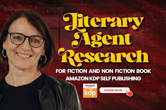 find literary agents for your book and help with self publishing for amazon KDP