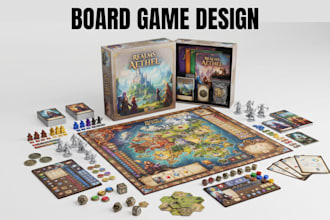 design a  custom card game, board game, tabletop game print ready game art