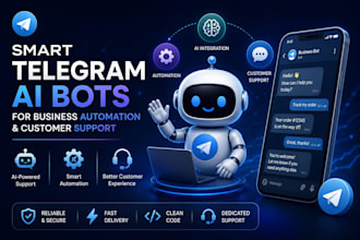 build smart telegram ai bots for business telegram automation, customer support