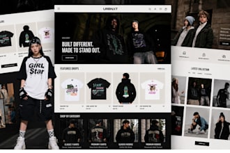build and redesign shopify streetwear store for clothing brands