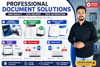 design professional company profile, resume, invoice and business documents