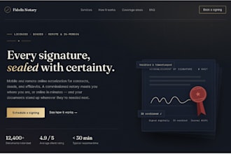 notary website design loan signing agent site remote online notary website