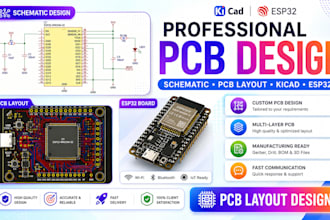 design pcb layout in kicad, pcb designs, pcb layout, esp32 or iot smart device