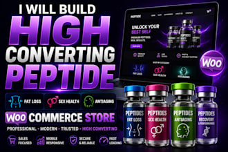 build high converting peptide fat loss sex health antiaging woocommerce store