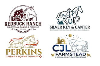 create a unique horse equine equestrian farm animal dog logo for you