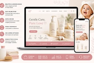 design baby skincare website baby care products website baby brands website