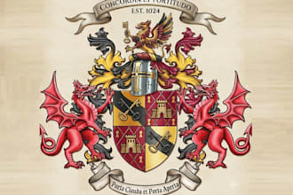 design family crest luxury coat of arms heraldic logo