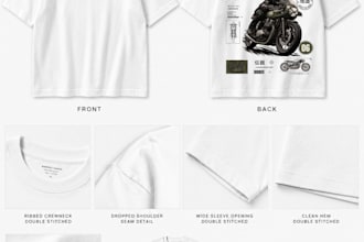create bold car and motorcycle t shirt graphics for clothing brands