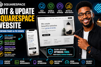edit squarespace website, update squarespace, redesign pages and fix issues