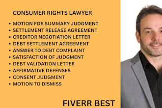 be your debt lawyer and handle debt settlement, debt relief and debt lawsuits