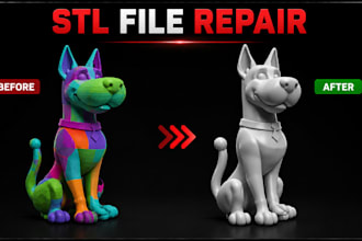 do stl file repair, edit, convert, custom file modification for 3d printing