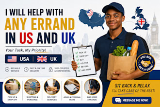 help with anything in UK and USA remotely your professional errand boy