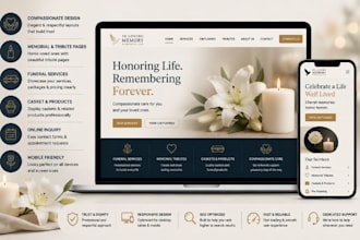 build funeral website cremation website casket website memorial tribute website