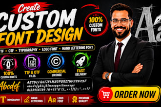 create custom font design ttf or otf typography font logo hand lettering font