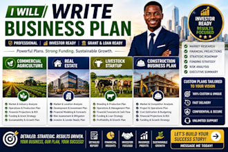 commercial agriculture real estate livestock startup construction business plan