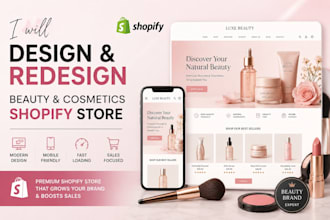 design and redesign a beauty and cosmectics shopify store