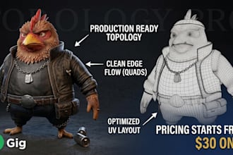 create professional 3d character modeling with clean topology