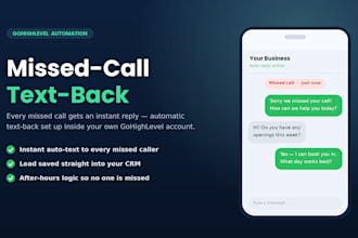 set up missed call text back automation in your gohighlevel