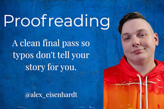 proofread your fiction manuscript, no rewrites, just a clean final pass