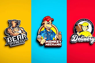 create a modern business, cartoonish, mascot logo design