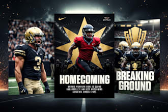 design a bold sports poster, flyer or banner for your match, club or tournament