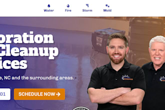 design a restoration company website for water damage leads