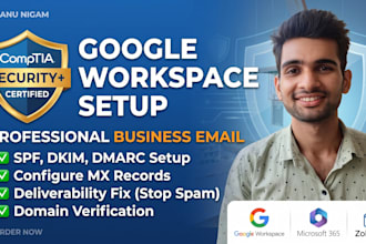setup google workspace, business email, and configure spf dkim dmarc