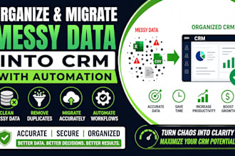 organize and migrate messy data into CRM with automation and cleanup