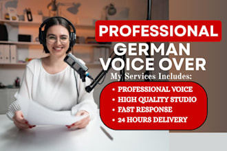 record a female german voice over with a warm and high quality clear voice