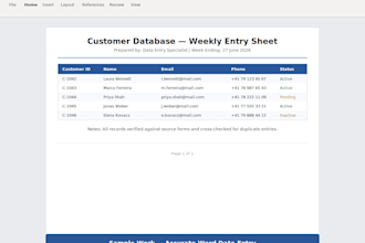 type and edit data
